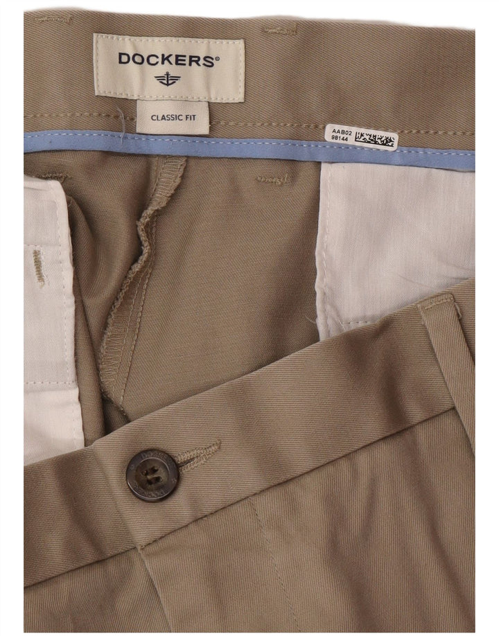 DOCKERS Herren-Chinohose mit klassischer Passform, W38, L29, Beige, Baumwolle, klassisch