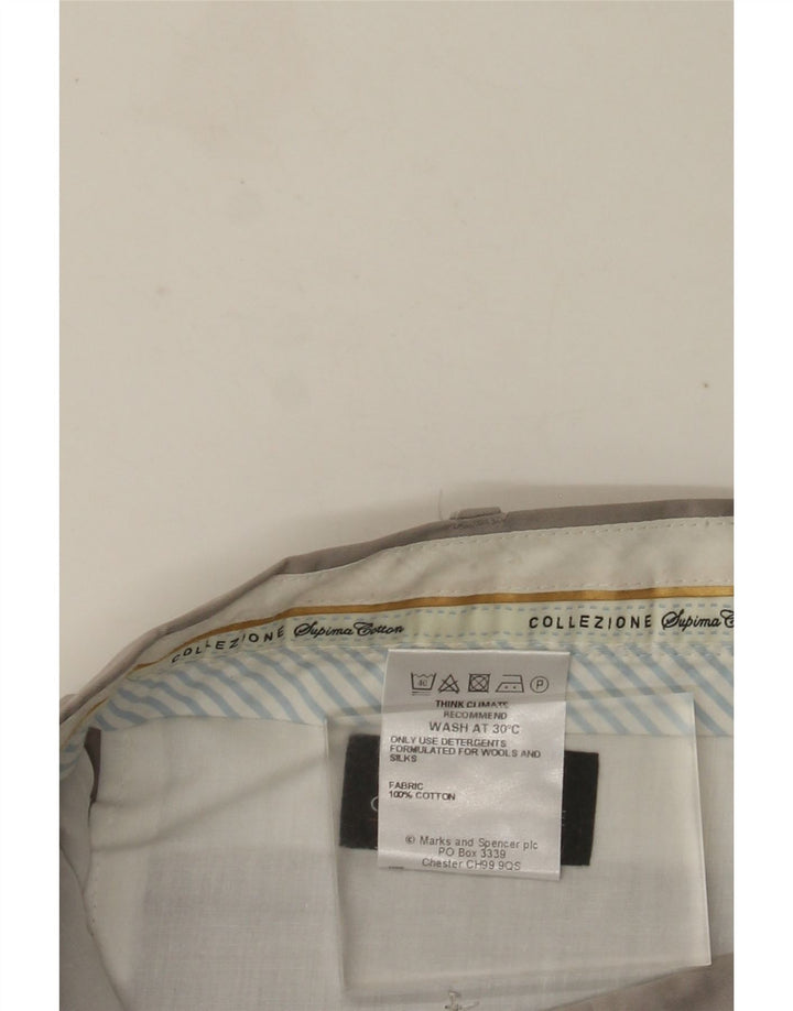 MARKS & SPENCER Gerade Herren-Anzughose W36 L31 Graue Baumwolle