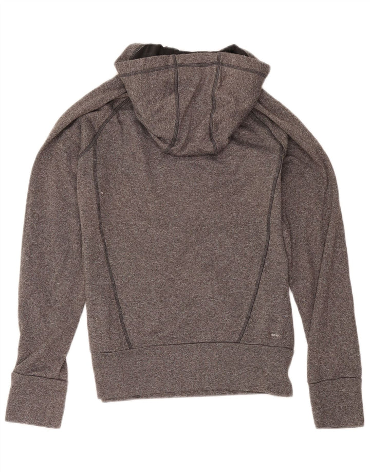 Adidas Damen Kapuzenpullover UK 10 Small Grau geflecktes Polyester