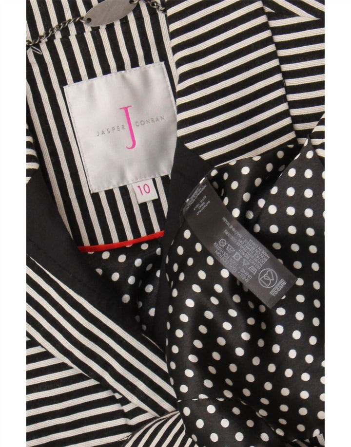 Jasper Conran Damen-Blazerjacke mit 3/4-Ärmeln, Gr. 10, Größe S, Schwarz, Nadelstreifen
