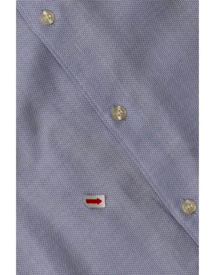 ZARA Herren-Slim-Fit-Hemd, groß, aus blauer Baumwolle