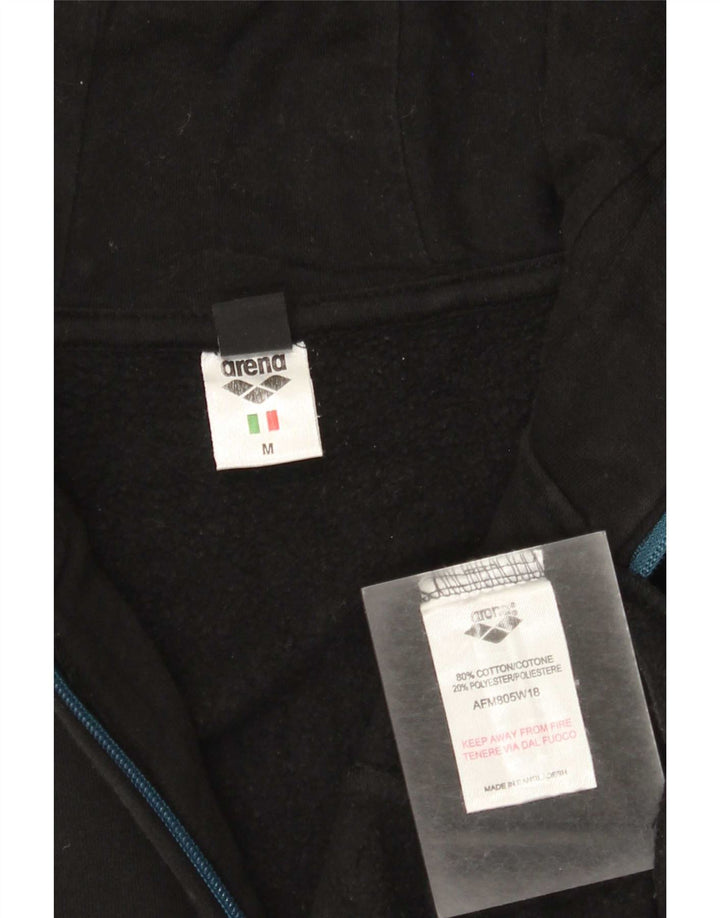 Arena Herren-Kapuzenpullover mit Reißverschluss, Mittelschwarz, Colourblock-Baumwolle