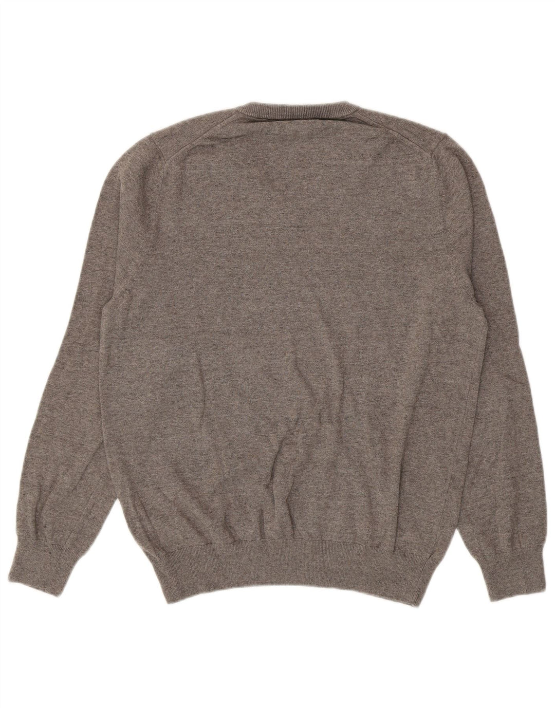 Marks & Spencer Herren-Pullover mit V-Ausschnitt, groß, aus grauer Baumwolle