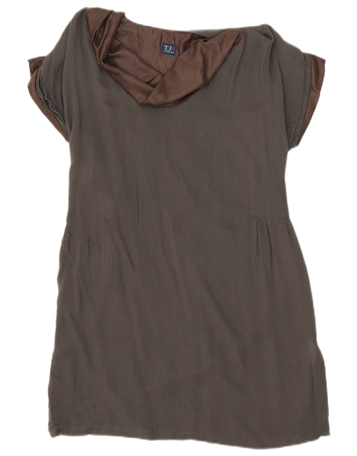 Trussardi Damen Etuikleid IT 44 Mittelgraue Viskose
