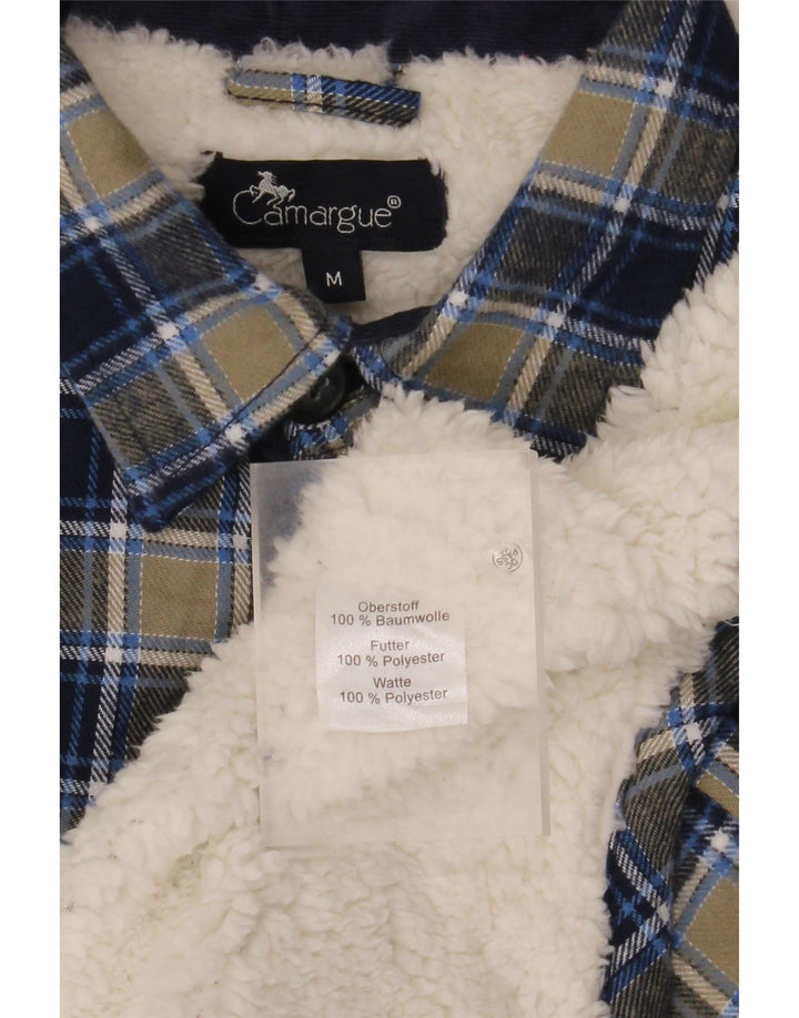 CAMARGUE Herren-Lumberjack-Flanellhemd, mittelblau, kariert, Baumwolle