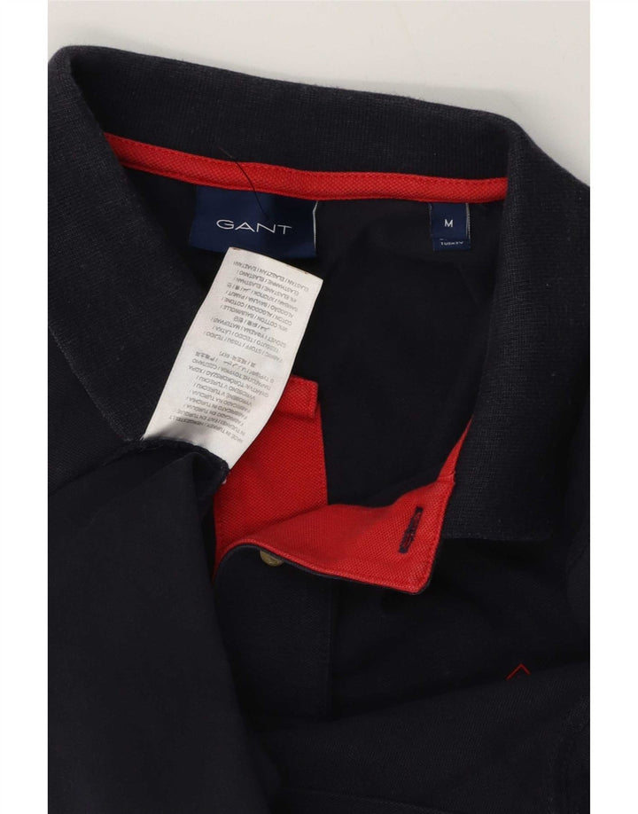 Gant Herren-Poloshirt aus mittelblauer, marineblauer Baumwolle