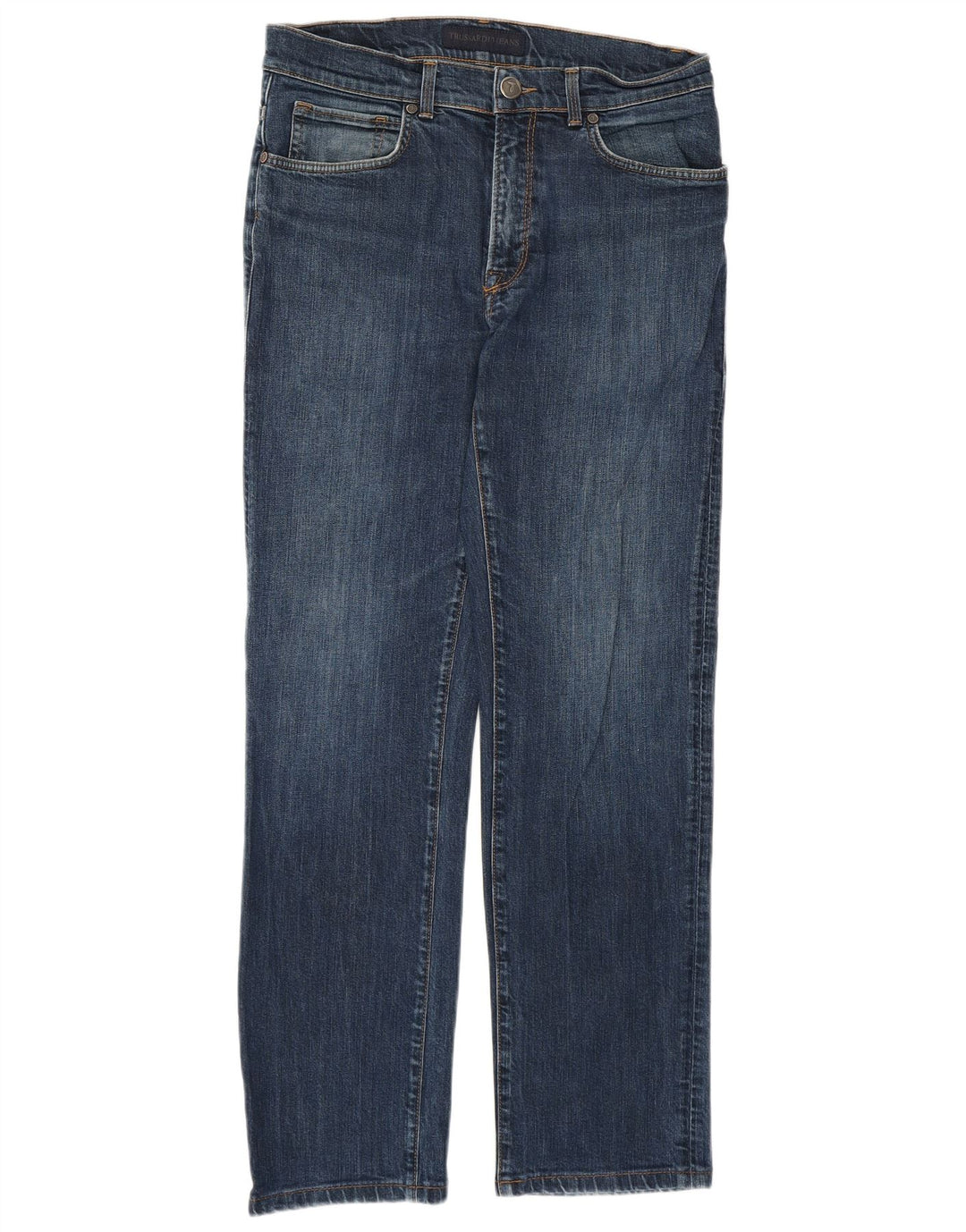 Trussardi Damen Straight Jeans W32 L29 Blaue Baumwolle