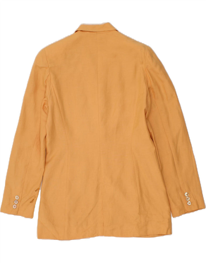 LAURA ASHLEY Womens Long Sleeve 3 Button Blazer Jacket UK 12 Medium Yellow Vintage Laura Ashley and Second-Hand Laura Ashley from Messina Hembry 