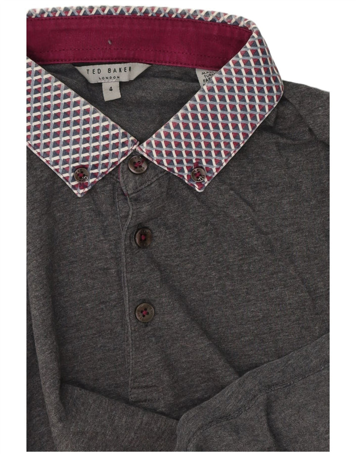 Ted Baker Herren-Poloshirt, Größe 4, groß, Grau