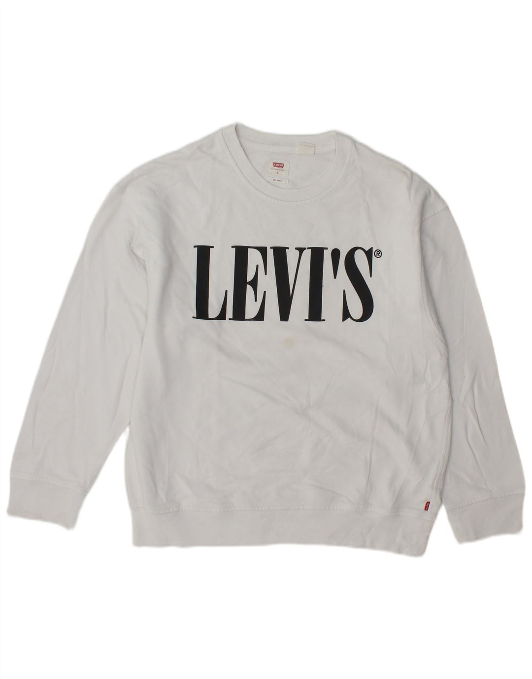 Levi's Herren Relaxed Graphic Sweatshirt Pullover Small Weiße Baumwolle