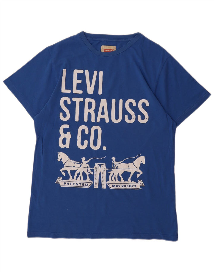 LEVI'S Jungen-T-Shirt mit Grafik, 15–16 Jahre, blaue Baumwolle