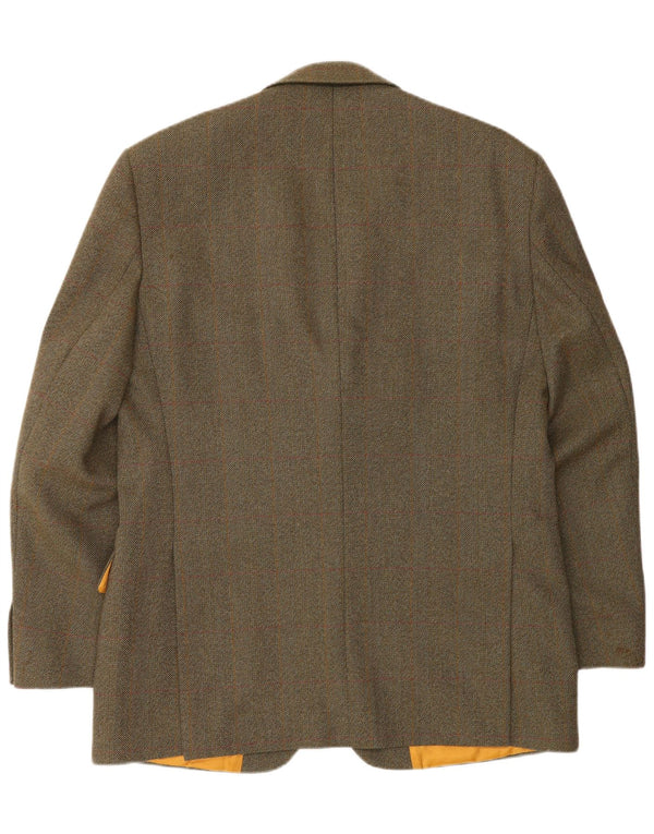 Magee Herren-Blazer mit 2 Knöpfen, UK 42, XL, braun kariert, Wolle