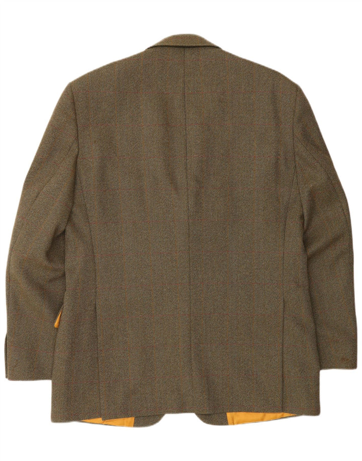 Magee Herren-Blazer mit 2 Knöpfen, UK 42, XL, braun kariert, Wolle