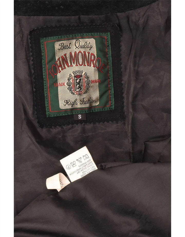 John Monroe Herren-Bomberjacke aus Wildleder mit lockerer Passform, Größe S, Marineblau, Größe 36