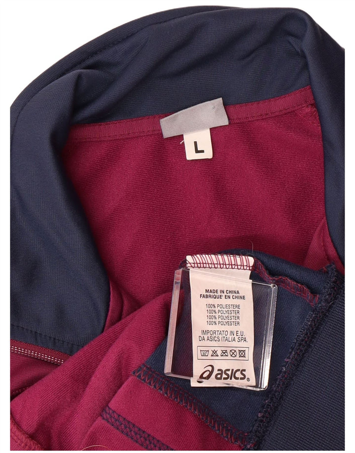 ASICS Damen-Trainingsanzug-Top-Jacke, UK 14, groß, lila, Farbblock-Polyester