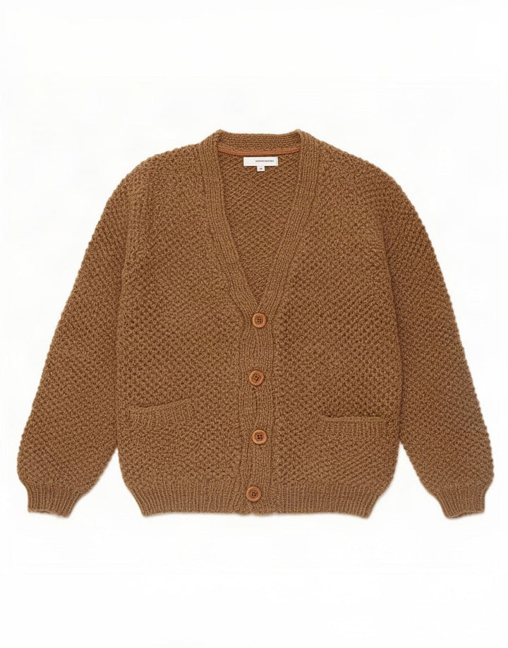 Vintage Herren Cardigan Pullover Klein Braun