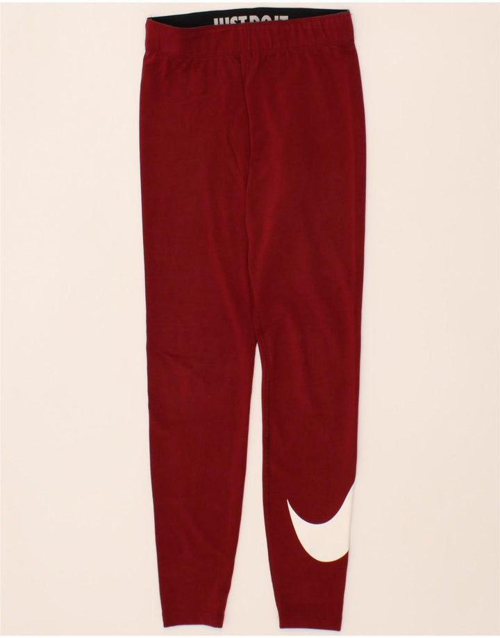 NIKE Womens Graphic Leggings UK 4 XS Red Cotton Vintage Nike and Second-Hand Nike from Messina Hembry 