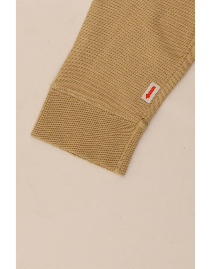Fila Herren-Langarm-Poloshirt aus mittelbeiger Baumwolle