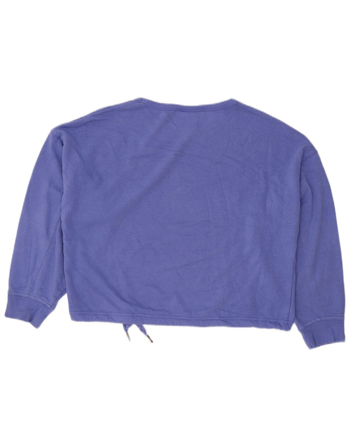 CHAMPION Damen Crop Oversized Sweatshirt Pullover UK 14 Mittelblau