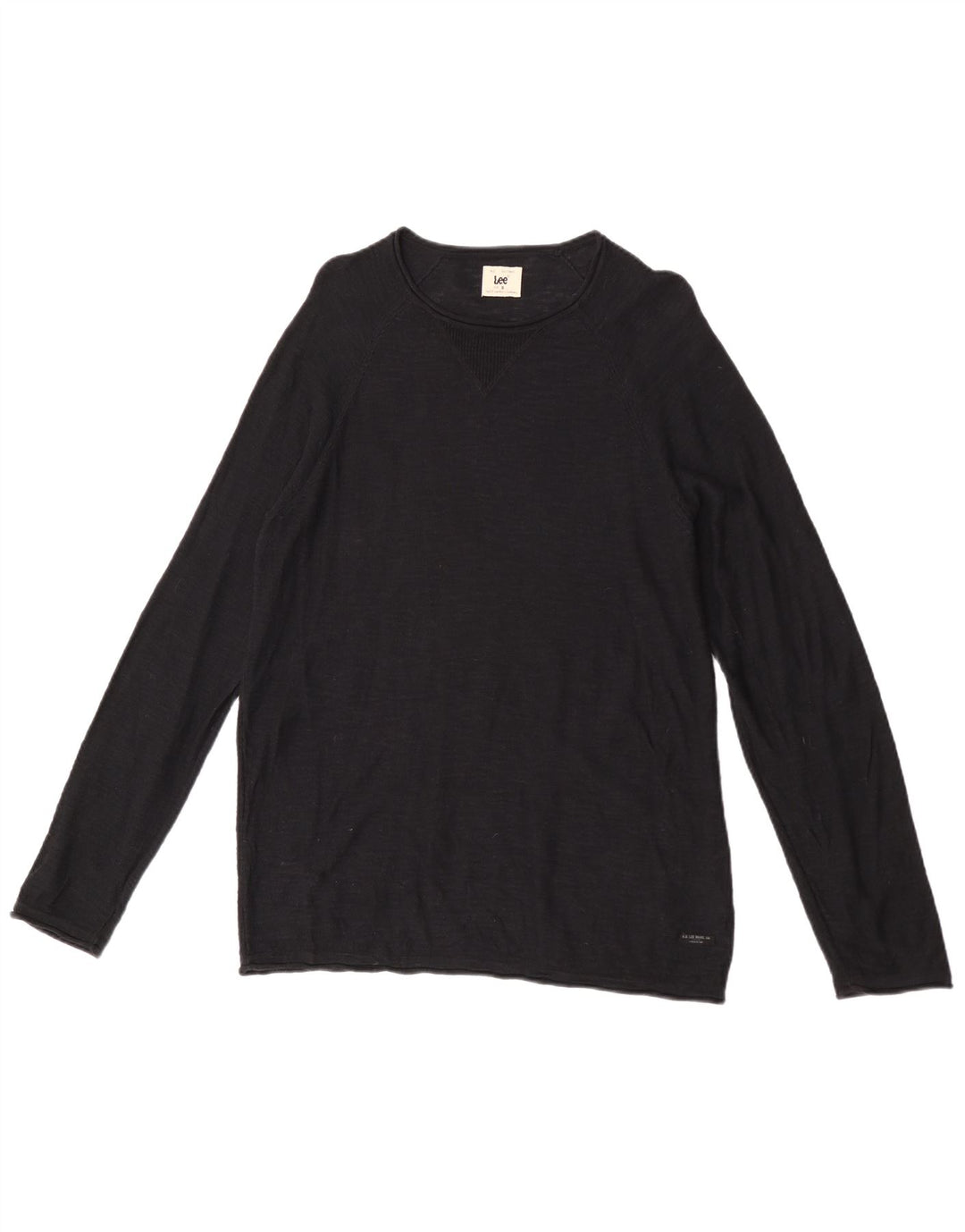 Lee Herren-Pullover mit Rundhalsausschnitt, Größe S, schwarze Baumwolle