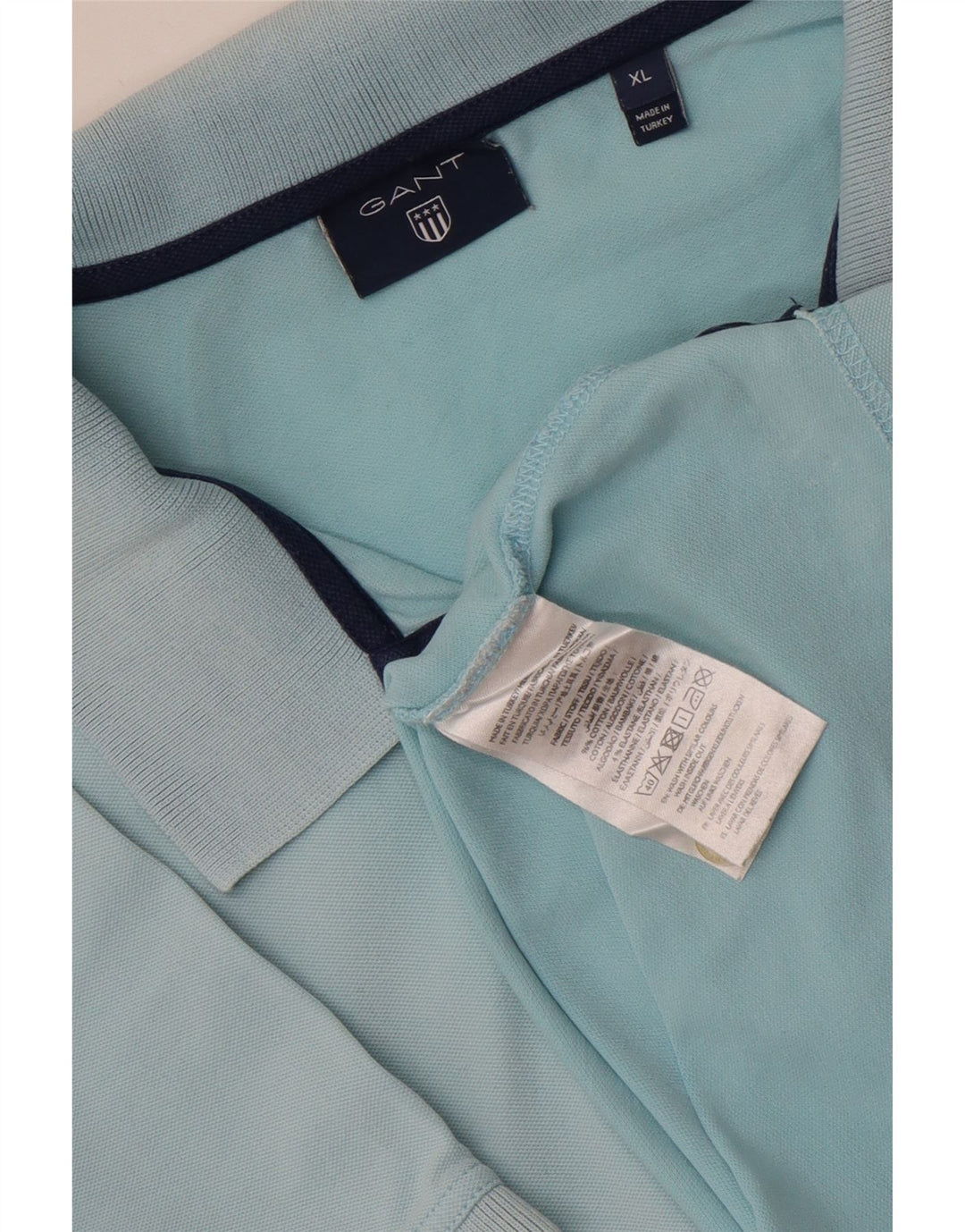 Gant Herren Poloshirt XL Blau Baumwolle