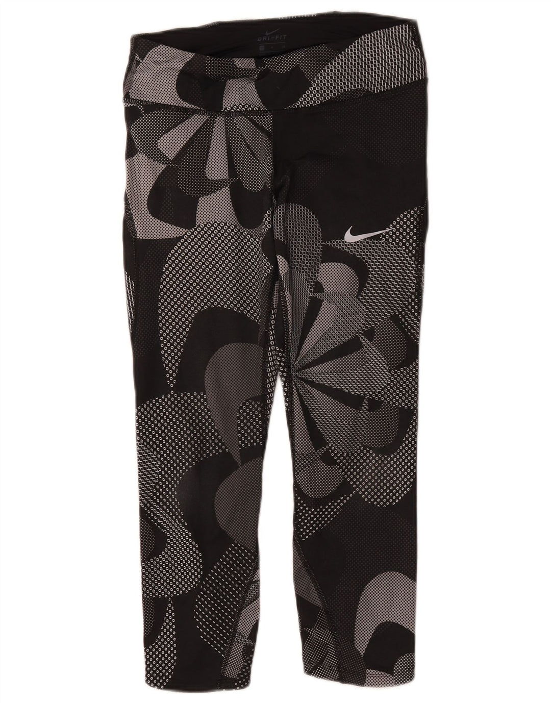 Nike Damen-Capri-Leggings mit Grafik, Größe S, Größe S, Schwarz, Blumenmuster, Polyester