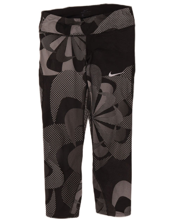 Nike Damen-Capri-Leggings mit Grafik, Größe S, Größe S, Schwarz, Blumenmuster, Polyester