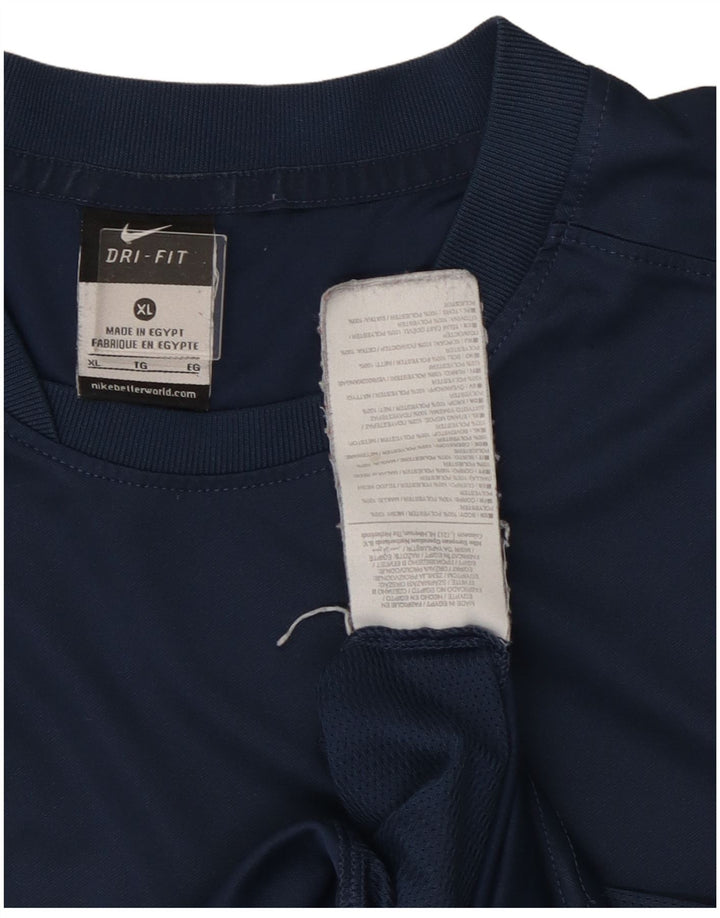 Nike Herren Dri Fit T-Shirt Top XL Marineblau Polyester