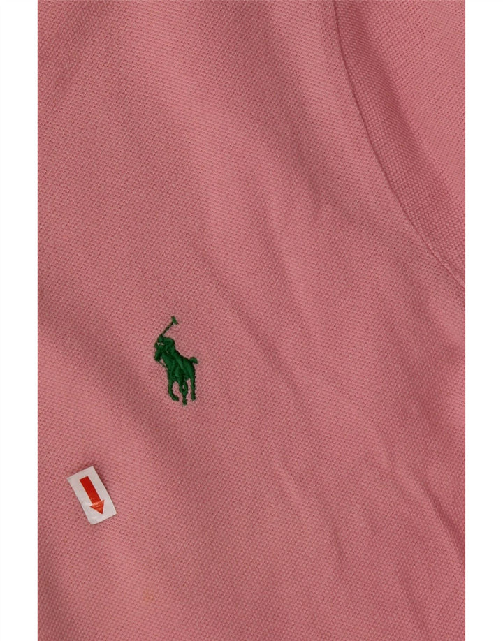 POLO RALPH LAUREN Herren-Poloshirt mit individueller Passform, langärmelig, groß, rosa Baumwolle