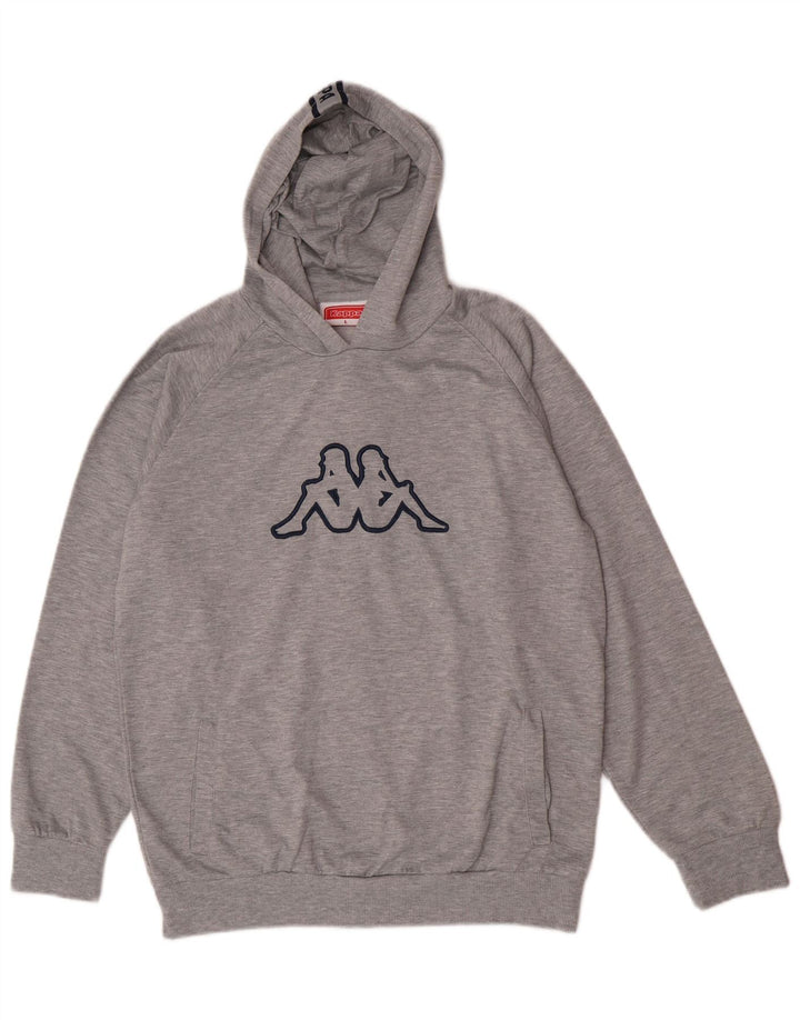 Kappa Herren-Kapuzenpullover mit Grafik, groß, grau geflecktes Polyester
