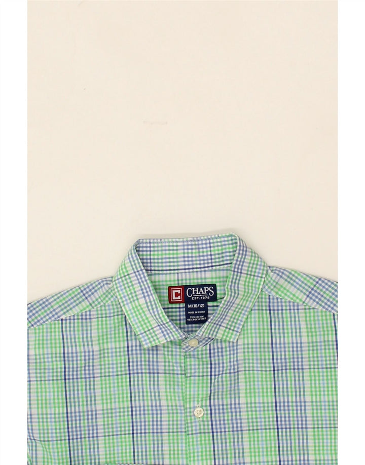 CHAPS Boys Shirt 10-11 Years Medium  Green Check Cotton Vintage Chaps and Second-Hand Chaps from Messina Hembry 