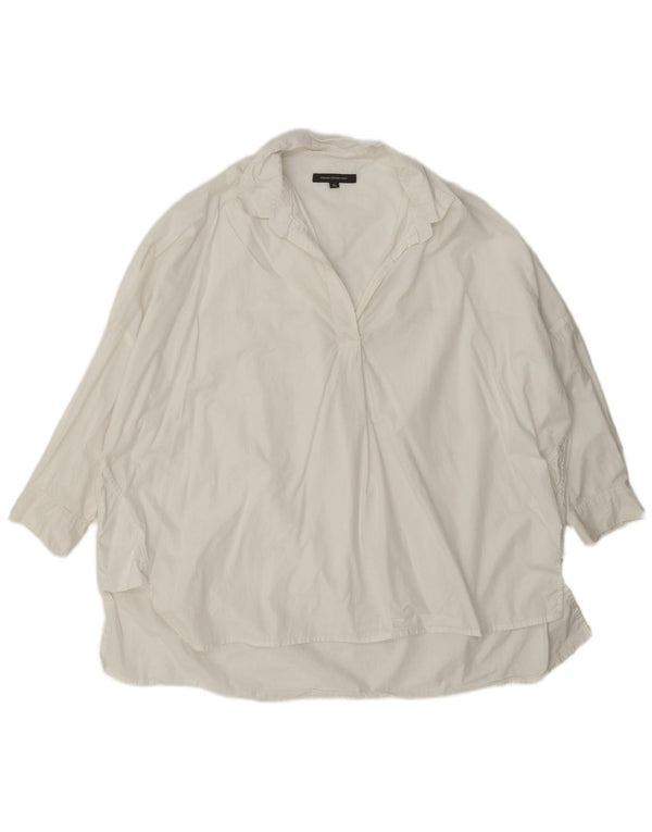 French Connection Damen-Pullover-Hemd mit 3/4-Ärmeln, übergroß, UK 18, XL, Weiß