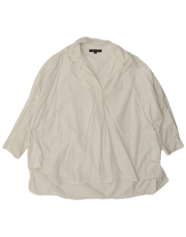 French Connection Damen-Pullover-Hemd mit 3/4-Ärmeln, übergroß, UK 18, XL, Weiß