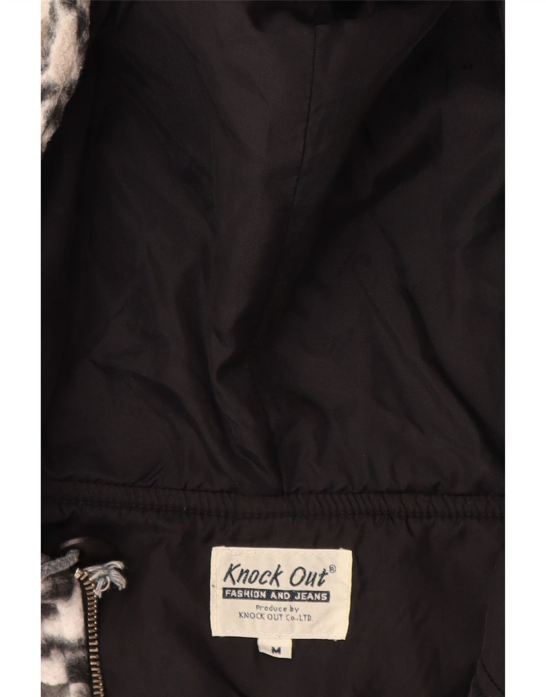 KNOCK OUT Damen-Fleecejacke mit Kapuze, UK 14, mittelweiß, geometrisch