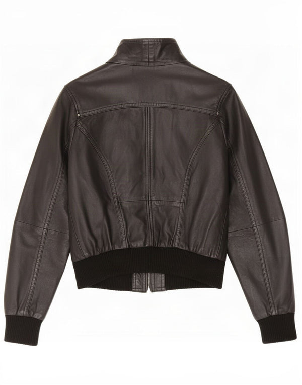 Carrie Hoxton Damen Lederjacke UK 14 Medium Schwarz