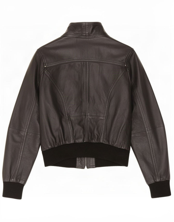 Carrie Hoxton Damen Lederjacke UK 14 Medium Schwarz