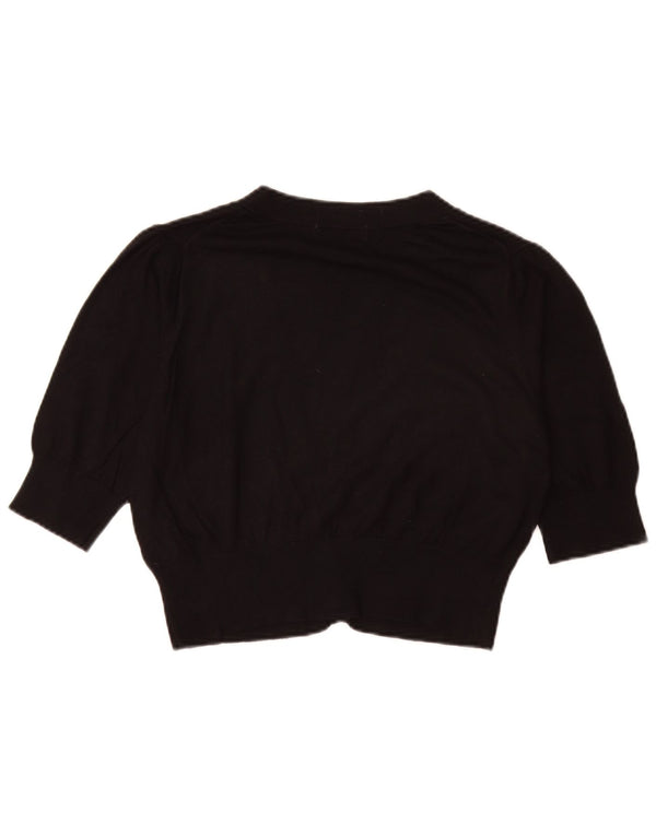 Marks & Spencer Damen Crop Cardigan Pullover UK 14 Medium Schwarz
