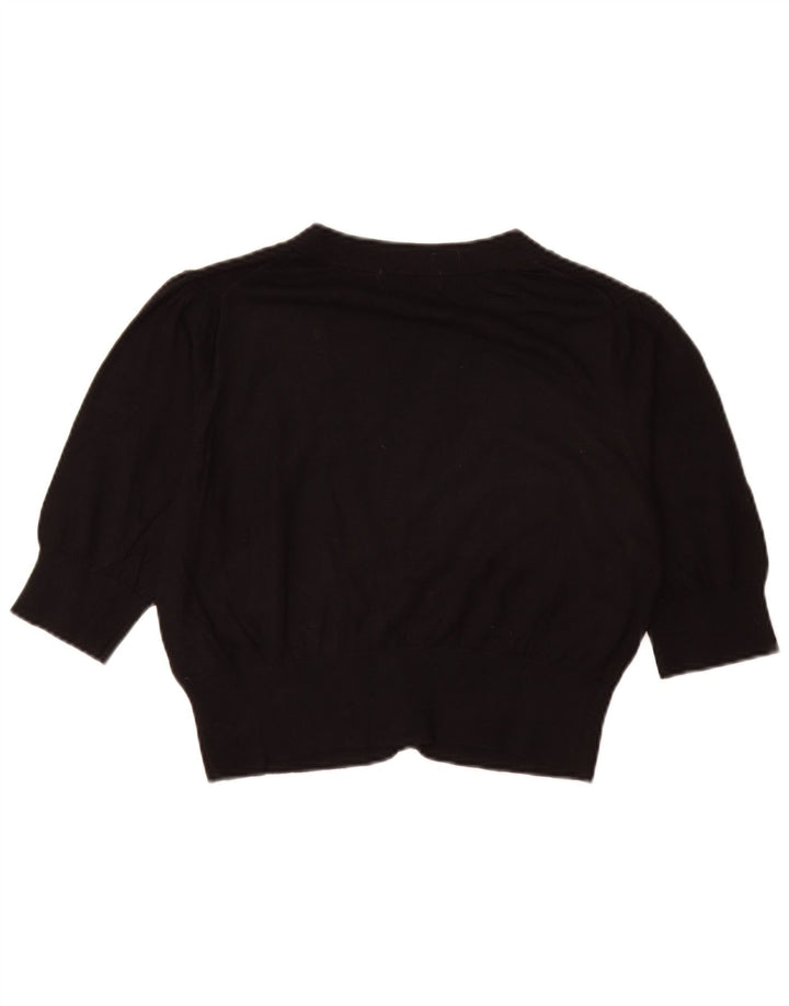 Marks & Spencer Damen Crop Cardigan Pullover UK 14 Medium Schwarz