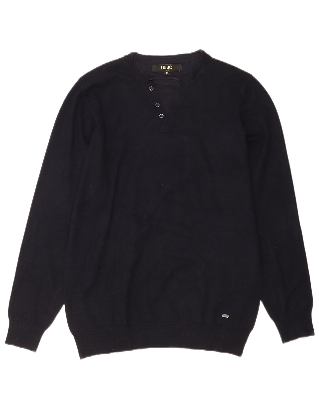 Liu Jo Herren-Pullover mit V-Ausschnitt, mittlere marineblaue Viskose