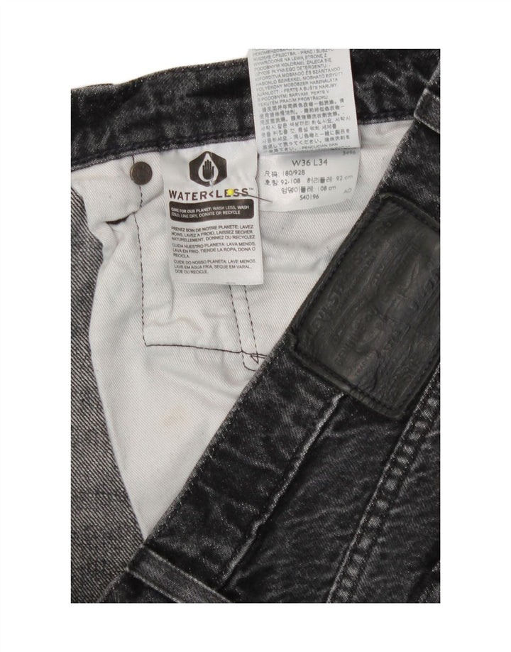 Levi's Herren Straight Jeans W36 L31 Graue Baumwolle