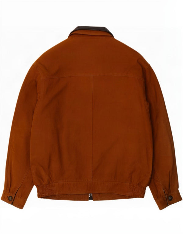 Vintage Herren Lederjacke IT 54 2XL Braun