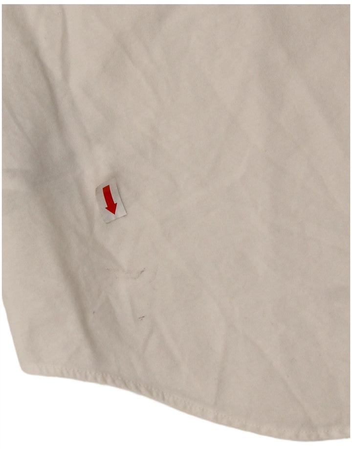 RALPH LAUREN Damen Kurzarmhemd UK 16 Large Weiße Baumwolle