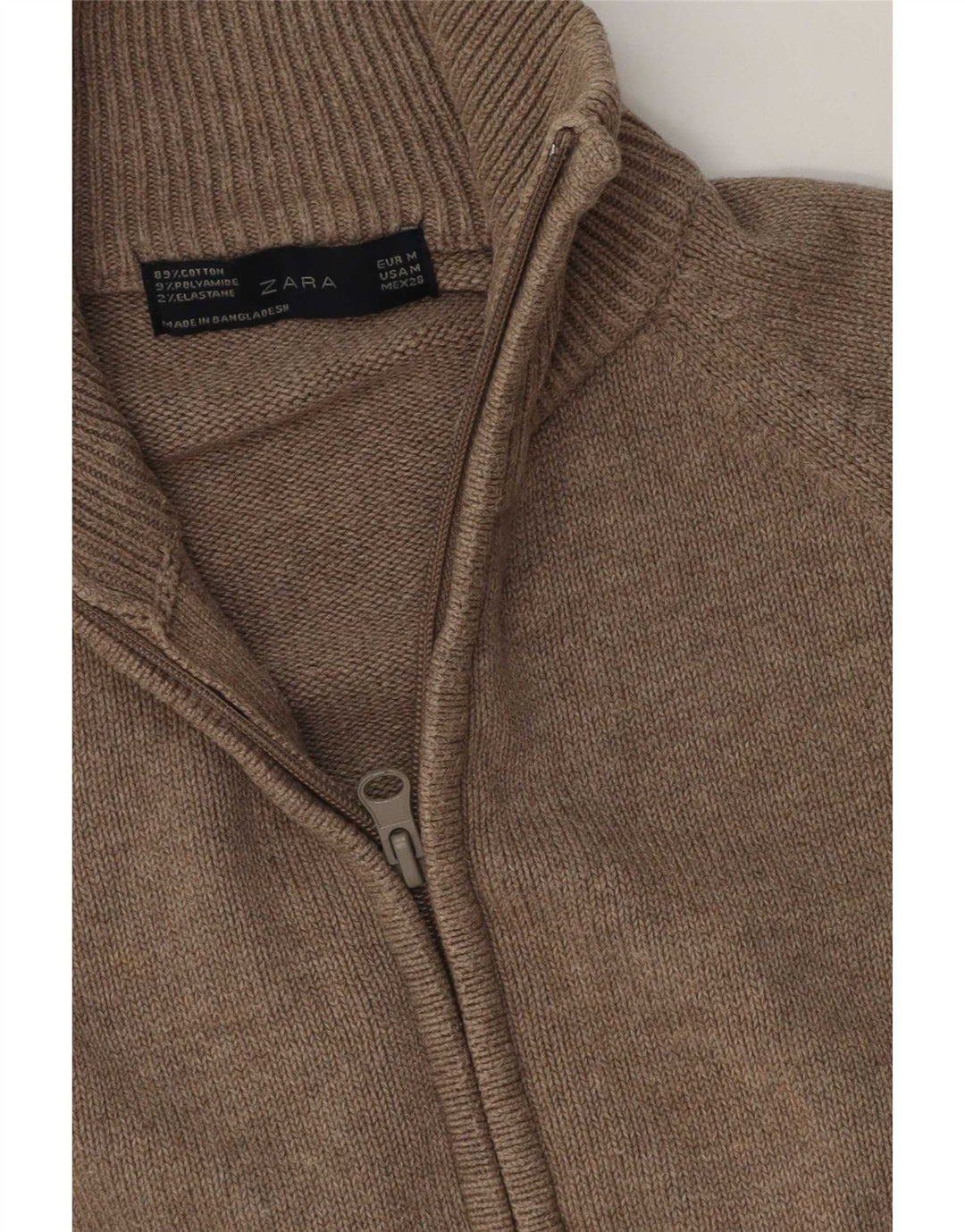Zara Damen-Cardigan-Pullover UK 14 Mittelgraue Baumwolle