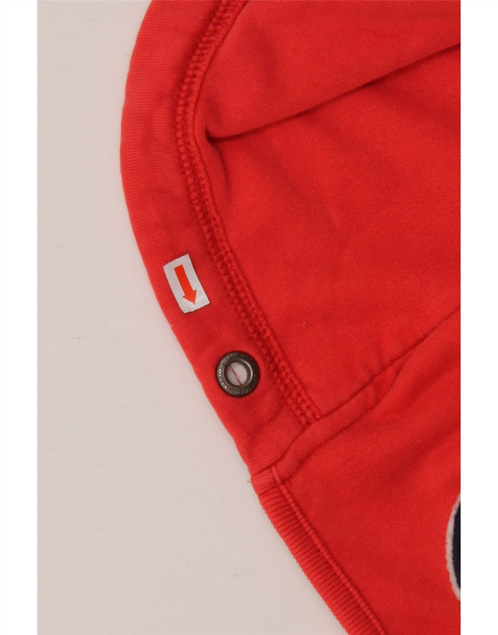 ABERCROMBIE & FITCH Damen-Kapuzenpullover mit grafischem Reißverschluss, UK 16, Größe L, Rot