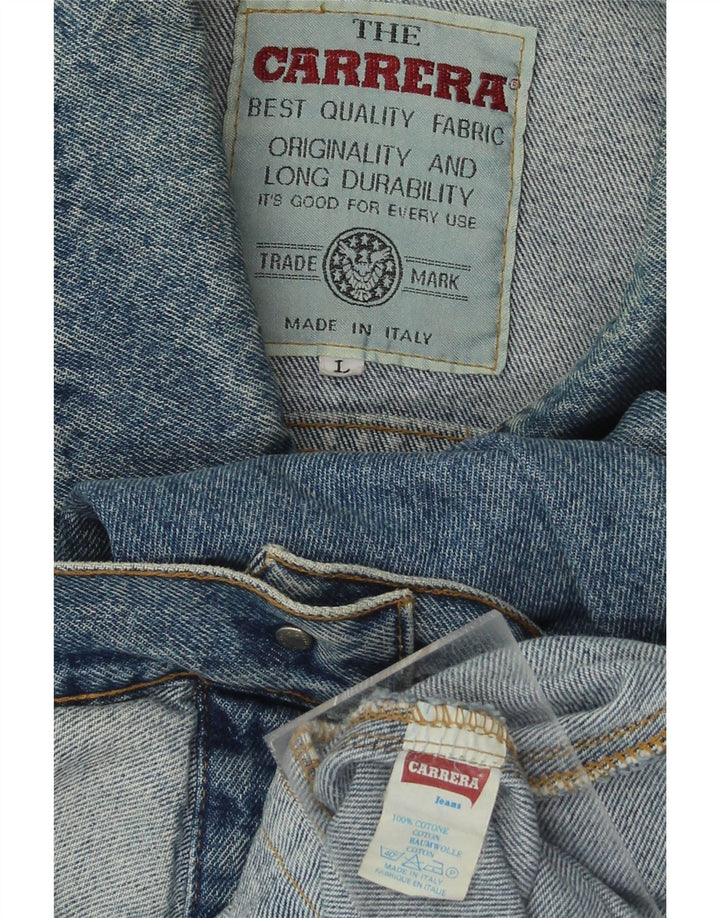 CARRERA Mens Denim Jacket UK 40 Large Blue Cotton