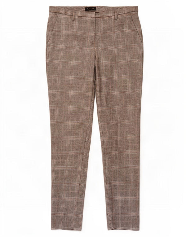 Massimo Dutti Damen Chinohose EU 38 Small W28 L30 Grauer Hahnentritt