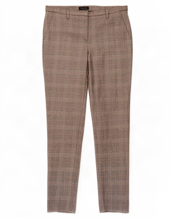 Massimo Dutti Damen Chinohose EU 38 Small W28 L30 Grauer Hahnentritt