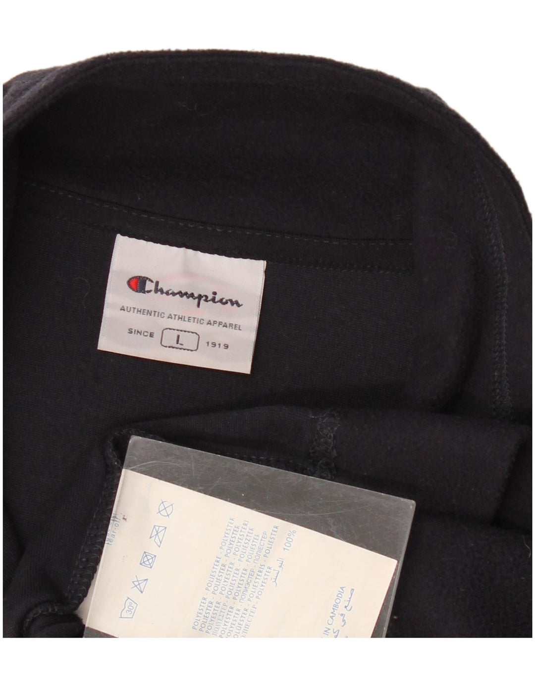 Champion Damen-Fleecepullover mit Reißverschluss am Hals, UK 16, Größe L, Marineblau, Polyester