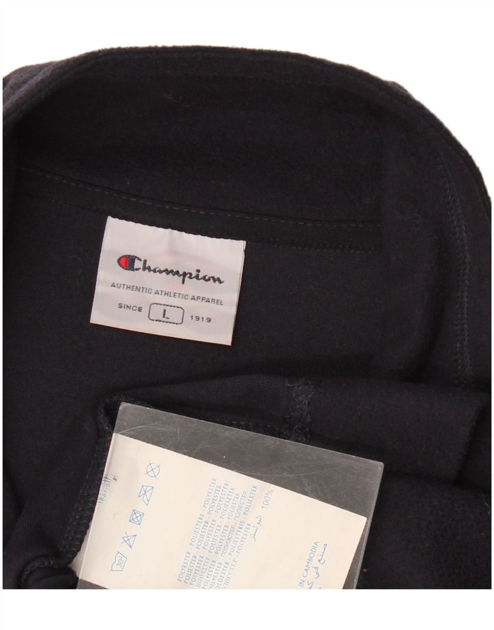 Champion Damen-Fleecepullover mit Reißverschluss am Hals, UK 16, Größe L, Marineblau, Polyester