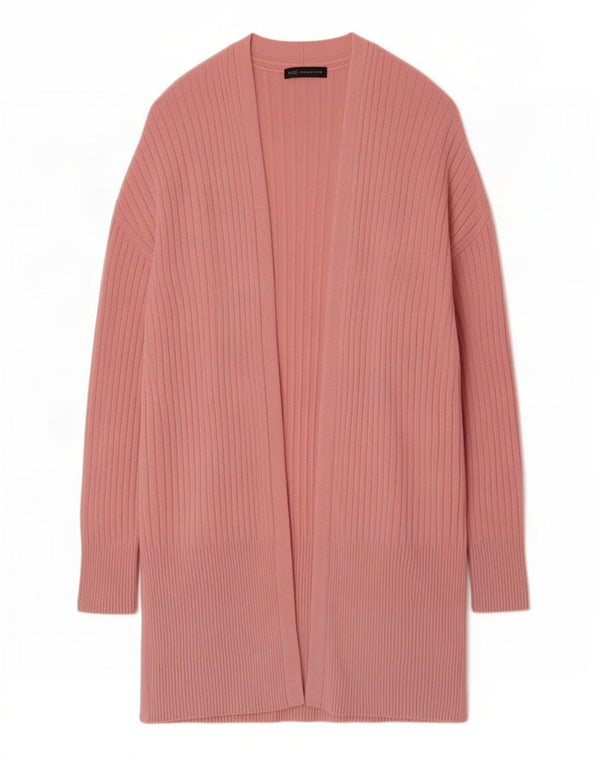 Marks & Spencer Damen Longline Open Cardigan Pullover UK 14 Mittelrosa